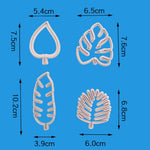 2 set 4 in 1 foglia tropicale stampo per torta fondente stampo per biscotti, Tropical Leaf
