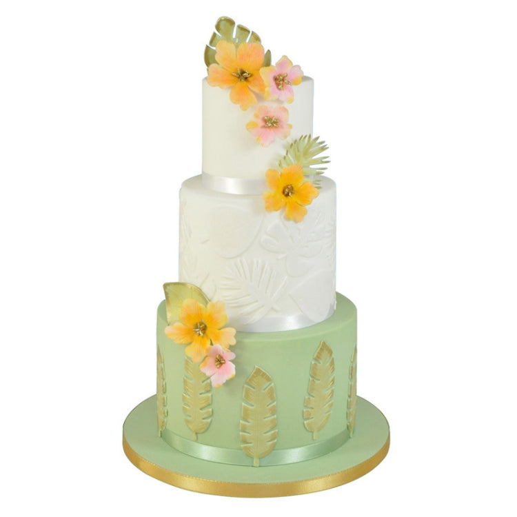 2 set 4 in 1 foglia tropicale stampo per torta fondente stampo per biscotti, Tropical Leaf
