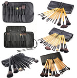 Set di pennelli per il trucco Strumento per il trucco con pennelli per cipria in polvere, 12 PCS / Set Black, 12 PCS / Set  Wood Color, 15 PCS / Set Black, 15 PCS / Set Wood Color, 18 PCS / Set Black, 18 PCS / Set Wood Color