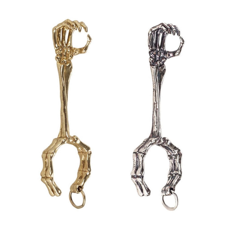 Anello galvanico con fermaglio per sigaretta da gioco a mano con teschio, Gold Plating, Silver Plating
