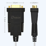 DTECH DT-5002F Porta COM da 1 m da USB a RS232 per linea seriale DB9, 1m