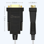 DTECH DT-5002F Porta COM da 1 m da USB a RS232 per linea seriale DB9, 1m
