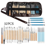 Set di strumenti per ceramica Coltello da intaglio in pietra per argilla ceramica Strumento combinato per argilla fai-da-te, 22 In 1, 24 In 1, 27 In 1, 32 In 1