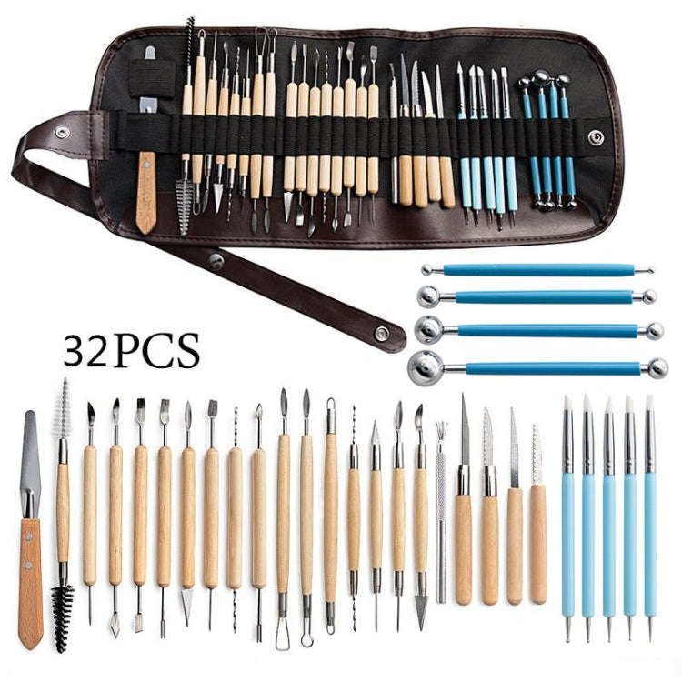Set di strumenti per ceramica Coltello da intaglio in pietra per argilla ceramica Strumento combinato per argilla fai-da-te, 22 In 1, 24 In 1, 27 In 1, 32 In 1