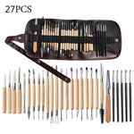Set di strumenti per ceramica Coltello da intaglio in pietra per argilla ceramica Strumento combinato per argilla fai-da-te, 22 In 1, 24 In 1, 27 In 1, 32 In 1