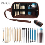 Set di strumenti per ceramica Coltello da intaglio in pietra per argilla ceramica Strumento combinato per argilla fai-da-te, 22 In 1, 24 In 1, 27 In 1, 32 In 1