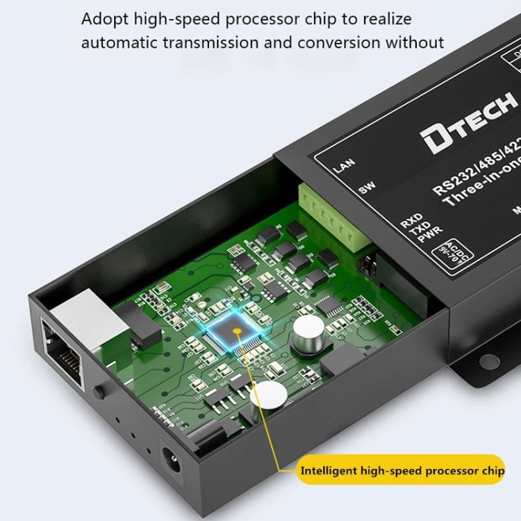DTECH IOT9031 RS232/485/422 a TCP 3 in 1 server seriale, spina CN, IOT9031 RS232/485/422 To TCP