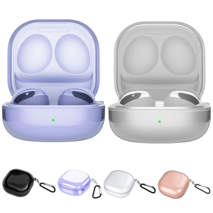 Custodia per auricolari in TPU ad alta trasparenza per Samsung Galaxy Buds Pro/Live, Transparent, Pink Gold, Black, Purple