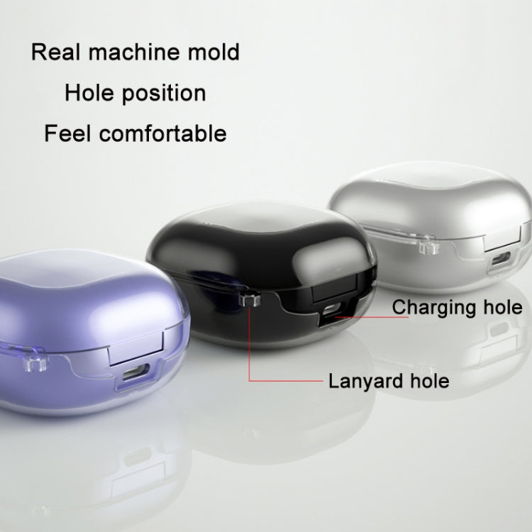 Custodia per auricolari in TPU ad alta trasparenza per Samsung Galaxy Buds Pro/Live, Transparent, Pink Gold, Black, Purple
