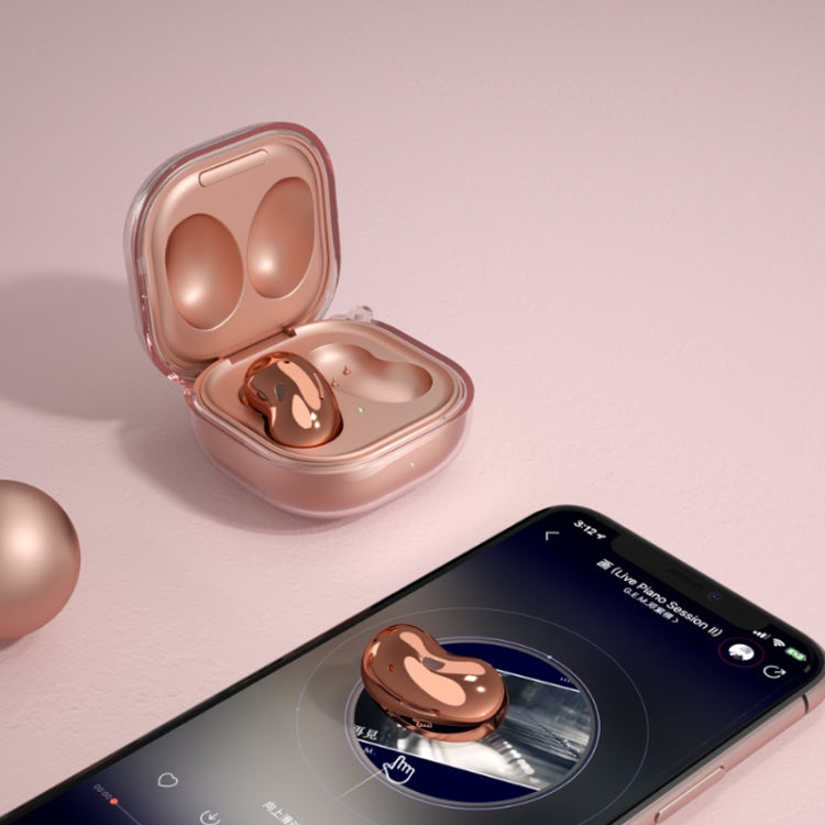 Custodia per auricolari in TPU ad alta trasparenza per Samsung Galaxy Buds Pro/Live, Transparent, Pink Gold, Black, Purple