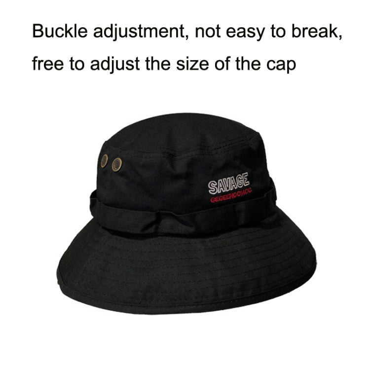GEGEEN DOMOG Cappello da pescatore a tesa larga Cappello da vaso retrò con coulisse antivento, Khaki, Black