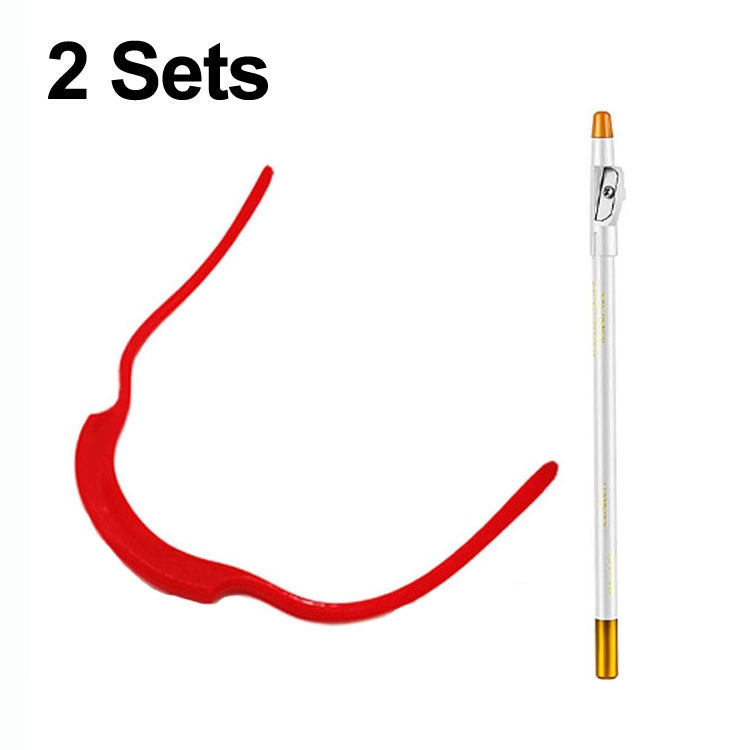 2 set di strumenti per barbiere da barba per lo styling della barba, stile:, Shape Ruler+Pen, Shape Ruler+Pen+Bearded Model, Shape Ruler x 2+Pen+Bearded Model