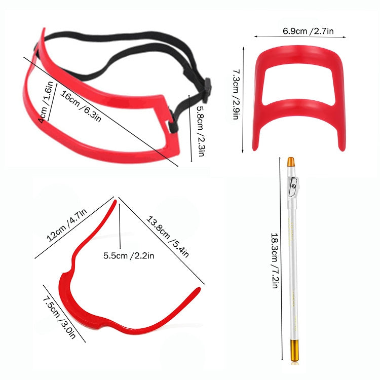 2 set di strumenti per barbiere da barba per lo styling della barba, stile:, Shape Ruler+Pen, Shape Ruler+Pen+Bearded Model, Shape Ruler x 2+Pen+Bearded Model