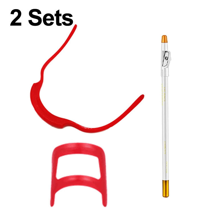 2 set di strumenti per barbiere da barba per lo styling della barba, stile:, Shape Ruler+Pen, Shape Ruler+Pen+Bearded Model, Shape Ruler x 2+Pen+Bearded Model