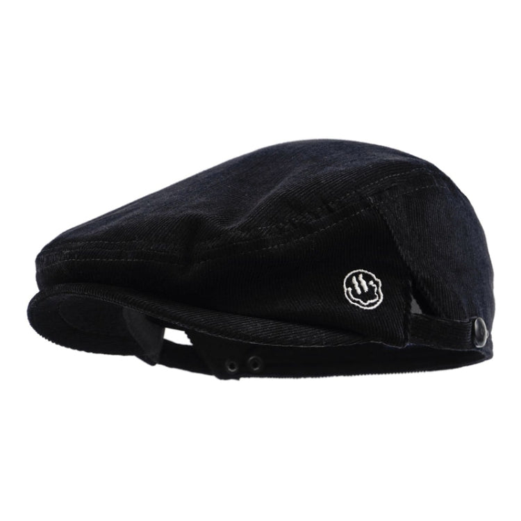 Cappello retrò da strada in velluto a coste con berretto a lettera rovesciata, Blue, Black, Grey, Coffee, Deep Gray