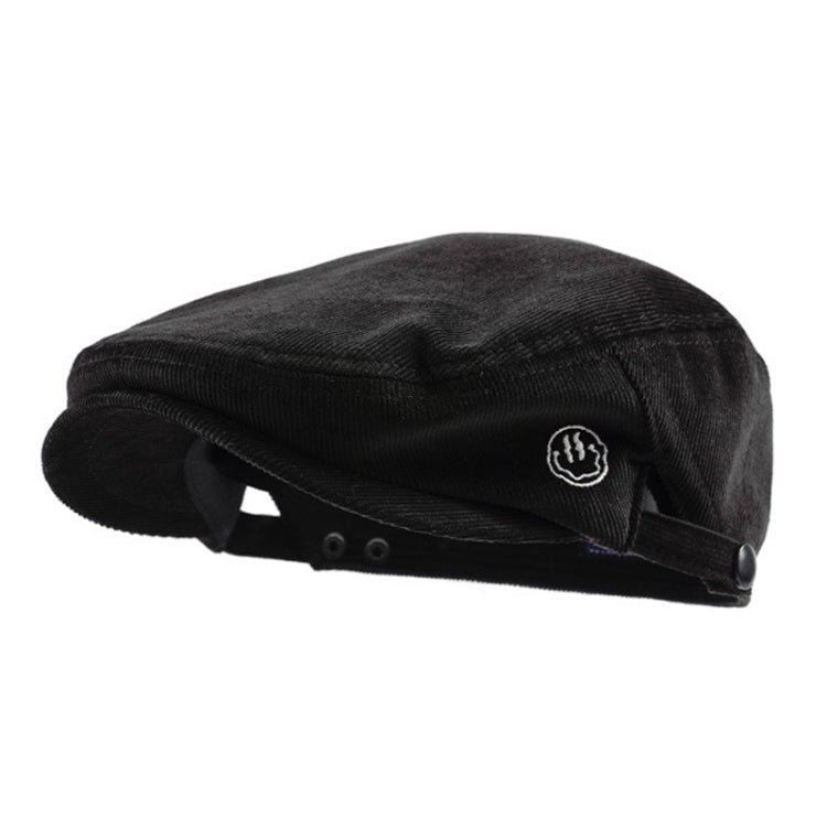 Cappello retrò da strada in velluto a coste con berretto a lettera rovesciata, Blue, Black, Grey, Coffee, Deep Gray