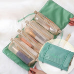 Borsa cosmetica in rete impermeabile portatile da viaggio da donna 4 in 1, Red, Green, Black, Violet, Khaki, Cherry Pink