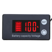 Voltmetro CC con display digitale a due righe Misuratore di carica della batteria al litio al piombo, colore:, Red, Green, Blue, White, Red+Temperature, Green+Temperature, Blue+Temperature, White+Temperature
