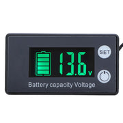 Voltmetro CC con display digitale a due righe Misuratore di carica della batteria al litio al piombo, colore:, Red, Green, Blue, White, Red+Temperature, Green+Temperature, Blue+Temperature, White+Temperature