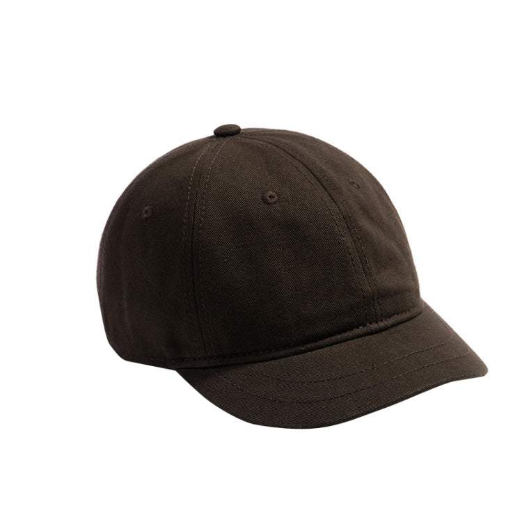 Soft Top Retro All-match Cappello a tesa corta Cappello con visiera a testa grande, Black, Grey, Navy, Coffee, Army Green, Beige White