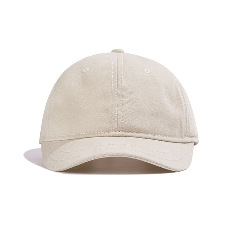Soft Top Retro All-match Cappello a tesa corta Cappello con visiera a testa grande, Black, Grey, Navy, Coffee, Army Green, Beige White