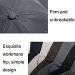 Soft Top Retro All-match Cappello a tesa corta Cappello con visiera a testa grande, Black, Grey, Navy, Coffee, Army Green, Beige White
