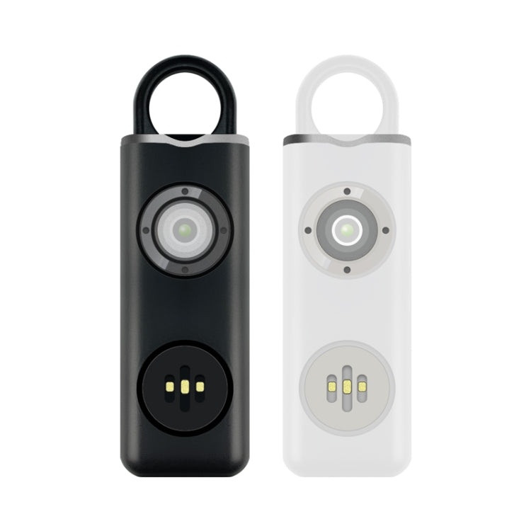 Portachiavi di autodifesa studentessa ricaricabile con allarme anti-lupo, Rechargeable White, Rechargeable Black