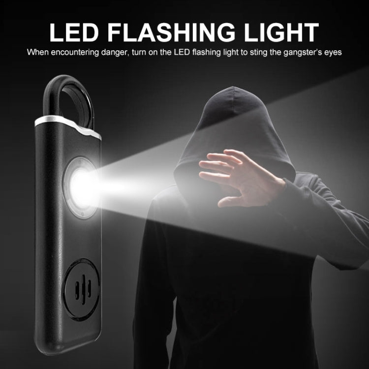 Portachiavi di autodifesa studentessa ricaricabile con allarme anti-lupo, Rechargeable White, Rechargeable Black