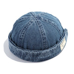 GEGEEN DOMOG Cappello da padrone di casa da cowboy Cappello da melone letterario Cappello da marinaio retrò, Denim Blue