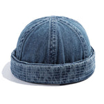 GEGEEN DOMOG Cappello da padrone di casa da cowboy Cappello da melone letterario Cappello da marinaio retrò, Denim Blue