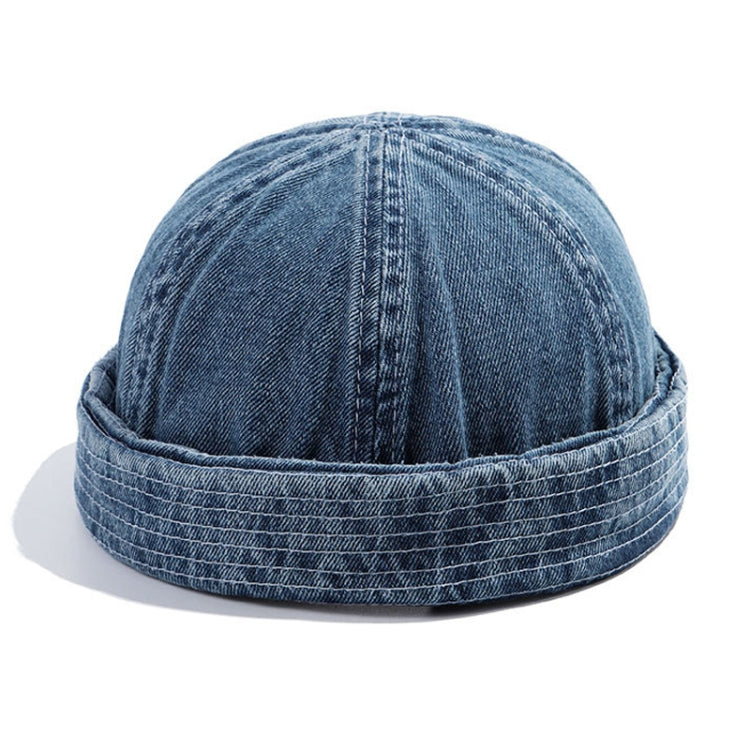GEGEEN DOMOG Cappello da padrone di casa da cowboy Cappello da melone letterario Cappello da marinaio retrò, Denim Blue