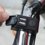 Caricabatterie per cellulare Dual USB per moto 5V 3A Ricarica rapida, 5V 3A Black