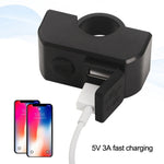 Caricabatterie per cellulare Dual USB per moto 5V 3A Ricarica rapida, 5V 3A Black