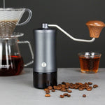 Smerigliatrice manuale per chicchi di caffè a manovella a doppio albero con anima in acciaio inossidabile, Manual Stainless Steel