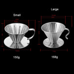 Filtro per caffè pour-over in acciaio inossidabile a doppio strato, dimensioni:, Small, Large