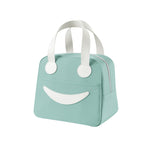 Borsa pranzo con smiley con manici in pelle, dimensioni:, S (Green), S (Pink), S (Gray), S (Navy Blue), S (Yellow), L (Green), L (Pink), L (Gray), L (Navy Blue), L (Yellow)