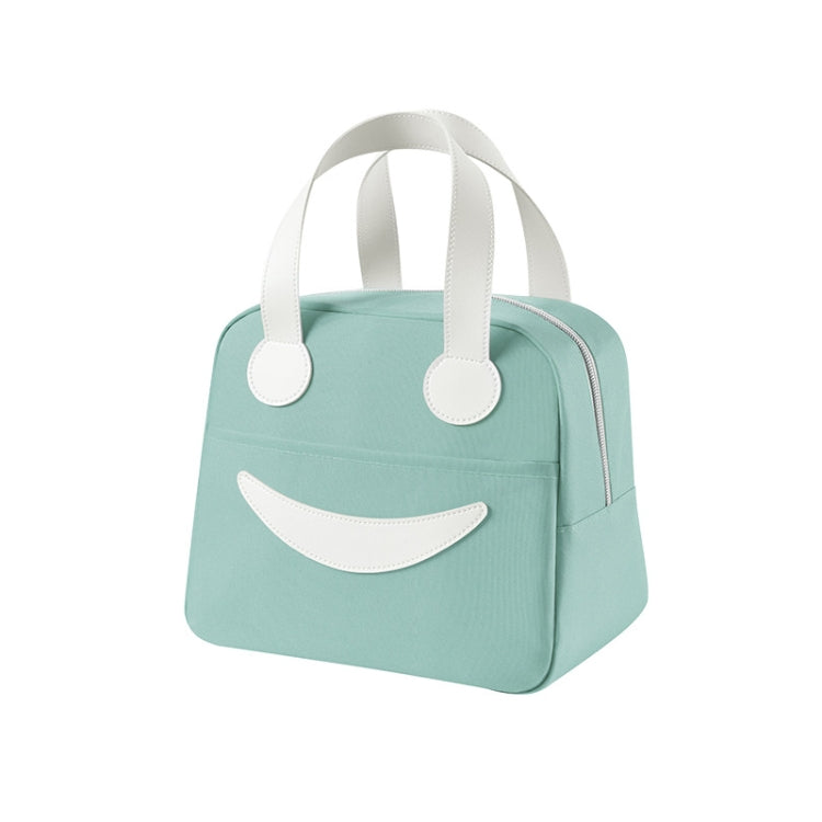 Borsa pranzo con smiley con manici in pelle, dimensioni:, S (Green), S (Pink), S (Gray), S (Navy Blue), S (Yellow), L (Green), L (Pink), L (Gray), L (Navy Blue), L (Yellow)