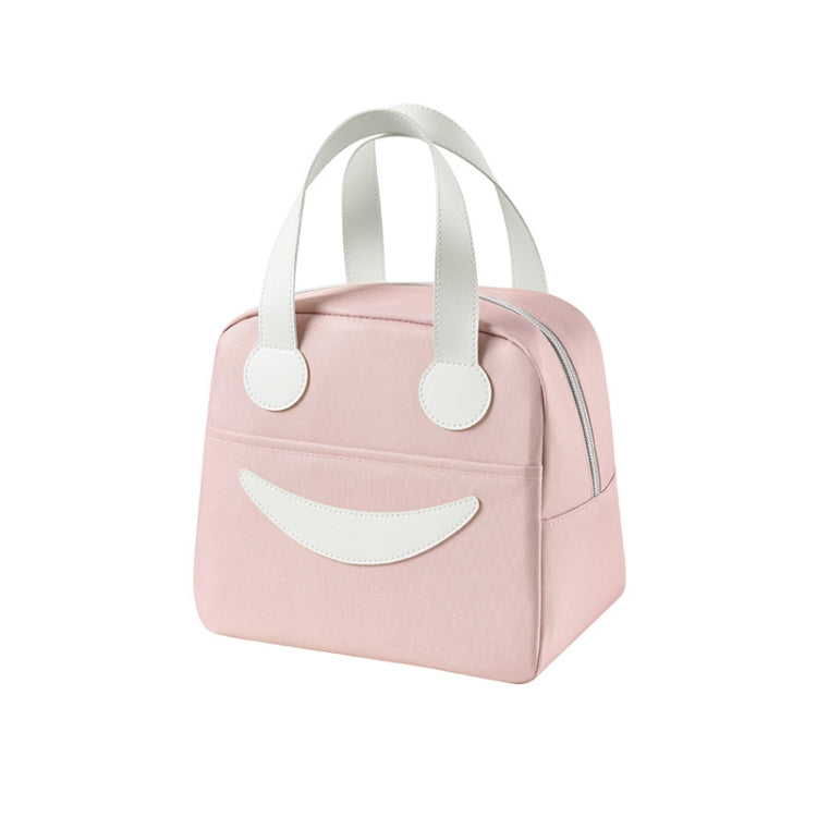 Borsa pranzo con smiley con manici in pelle, dimensioni:, S (Green), S (Pink), S (Gray), S (Navy Blue), S (Yellow), L (Green), L (Pink), L (Gray), L (Navy Blue), L (Yellow)