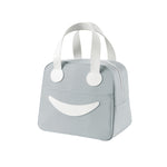 Borsa pranzo con smiley con manici in pelle, dimensioni:, S (Green), S (Pink), S (Gray), S (Navy Blue), S (Yellow), L (Green), L (Pink), L (Gray), L (Navy Blue), L (Yellow)