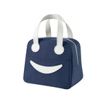 Borsa pranzo con smiley con manici in pelle, dimensioni:, S (Green), S (Pink), S (Gray), S (Navy Blue), S (Yellow), L (Green), L (Pink), L (Gray), L (Navy Blue), L (Yellow)