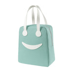 Borsa pranzo con smiley con manici in pelle, dimensioni:, S (Green), S (Pink), S (Gray), S (Navy Blue), S (Yellow), L (Green), L (Pink), L (Gray), L (Navy Blue), L (Yellow)