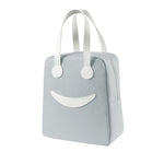 Borsa pranzo con smiley con manici in pelle, dimensioni:, S (Green), S (Pink), S (Gray), S (Navy Blue), S (Yellow), L (Green), L (Pink), L (Gray), L (Navy Blue), L (Yellow)