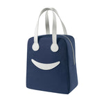 Borsa pranzo con smiley con manici in pelle, dimensioni:, S (Green), S (Pink), S (Gray), S (Navy Blue), S (Yellow), L (Green), L (Pink), L (Gray), L (Navy Blue), L (Yellow)