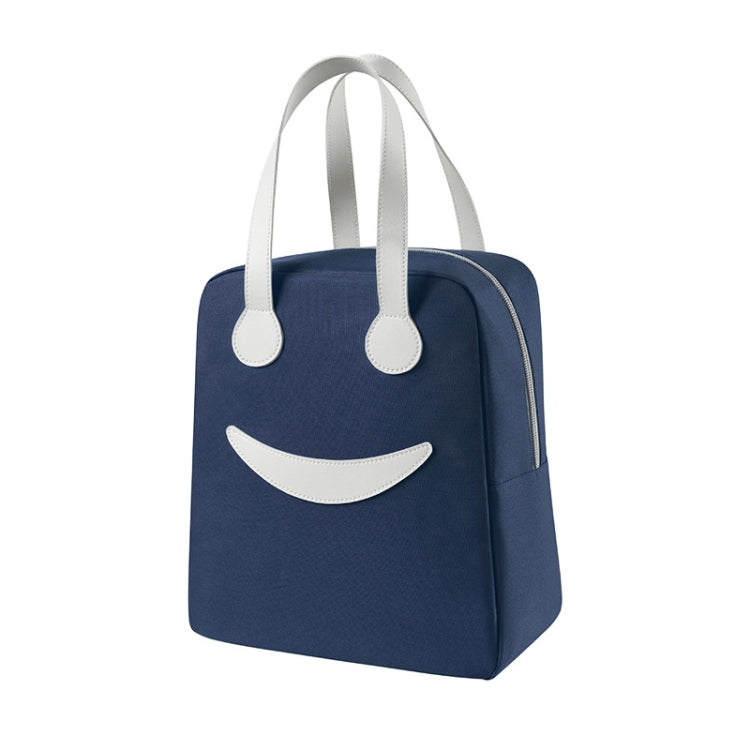 Borsa pranzo con smiley con manici in pelle, dimensioni:, S (Green), S (Pink), S (Gray), S (Navy Blue), S (Yellow), L (Green), L (Pink), L (Gray), L (Navy Blue), L (Yellow)