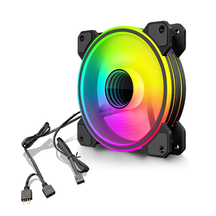 COOLMOON Ventola di raffreddamento per computer con lente Infinity da 12 cm Ventola di raffreddamento del telaio PWM ARGB, WF1 (White), WF1 (Black)
