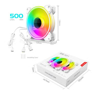COOLMOON Ventola di raffreddamento per computer con lente Infinity da 12 cm Ventola di raffreddamento del telaio PWM ARGB, WF1 (White), WF1 (Black)