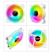 COOLMOON Ventola di raffreddamento per computer con lente Infinity da 12 cm Ventola di raffreddamento del telaio PWM ARGB, WF1 (White), WF1 (Black)