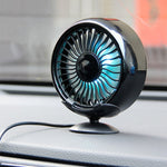 F102 Cruscotto del veicolo Multi-funzione USB Luci colorate Fan, Black, Silver