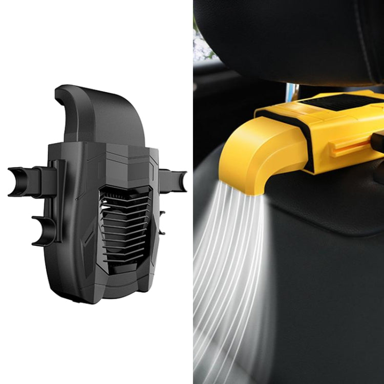 F415 Ventilatore USB multifunzionale per sedile posteriore per auto, Black, Yellow