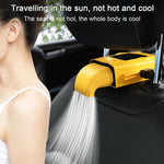 F415 Ventilatore USB multifunzionale per sedile posteriore per auto, Black, Yellow